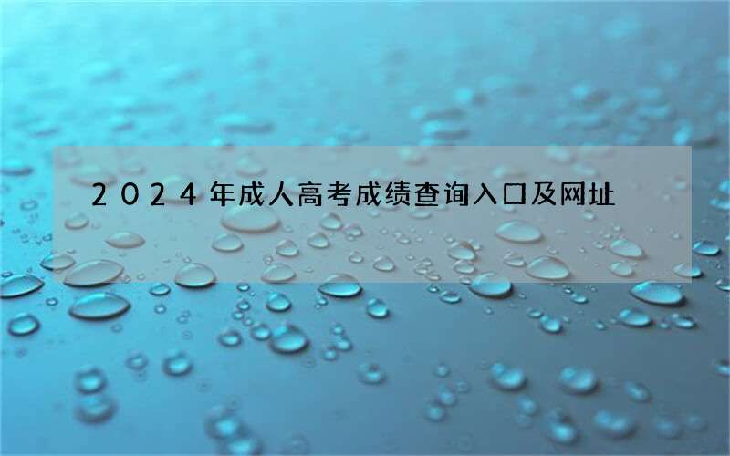 2024年成人高考成绩查询入口及网址