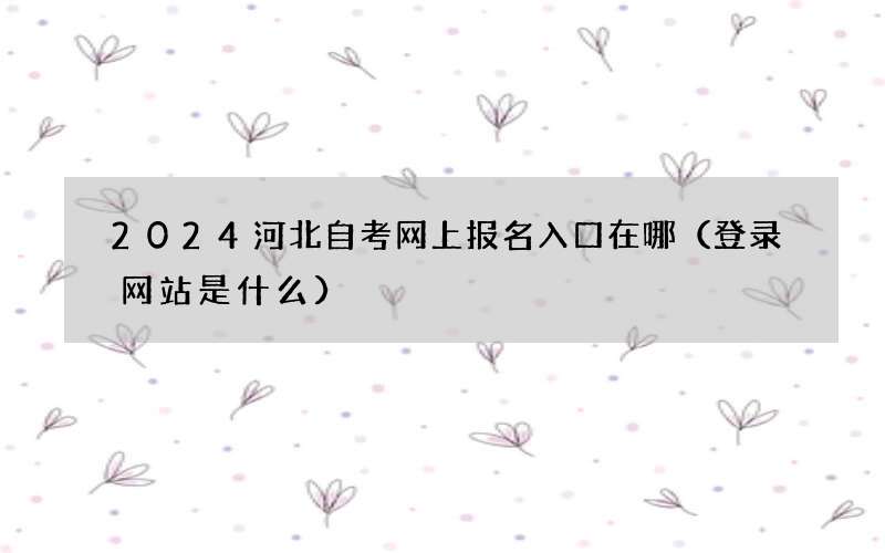 2024河北自考网上报名入口在哪（登录网站是什么）