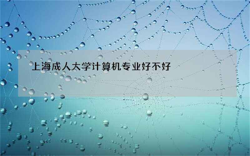 上海成人大学计算机专业好不好