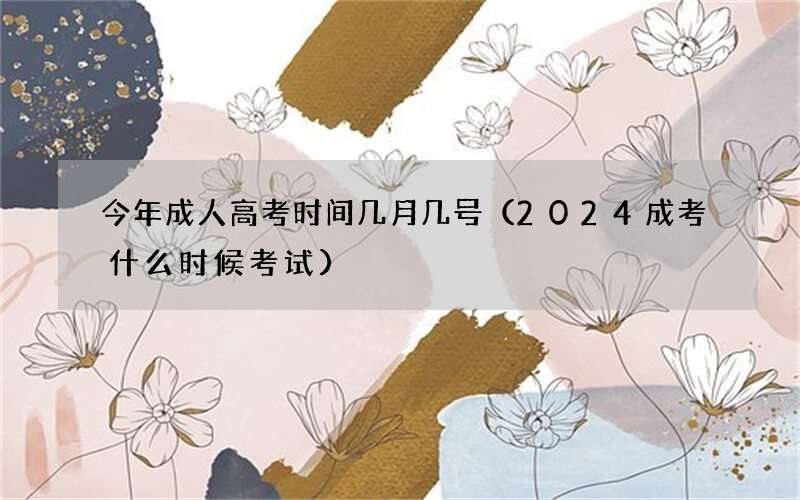 今年成人高考时间几月几号（2024成考什么时候考试）