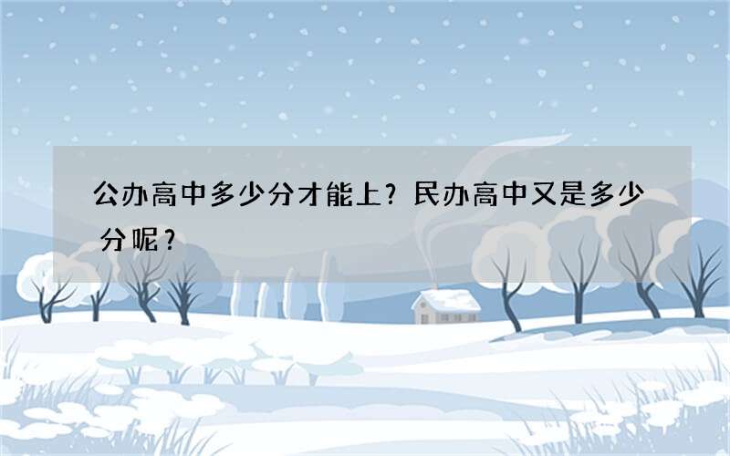 公办高中多少分才能上？民办高中又是多少分呢？