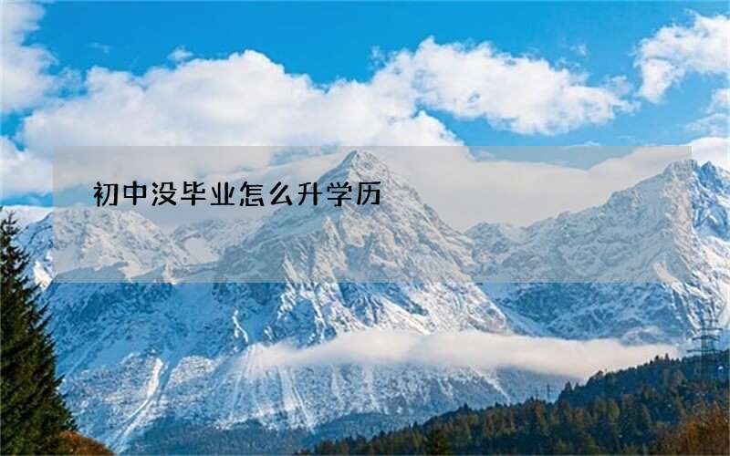 初中没毕业怎么升学历