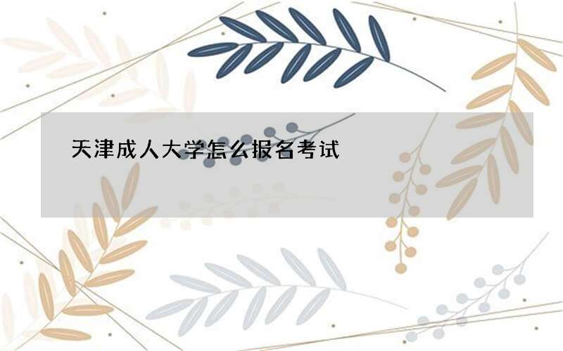 天津成人大学怎么报名考试