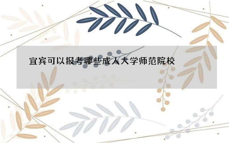 宜宾可以报考哪些成人大学师范院校