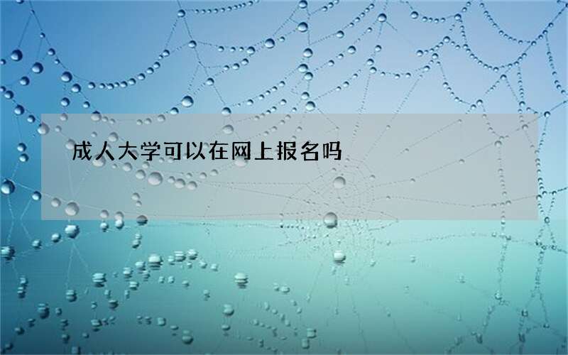 成人大学可以在网上报名吗