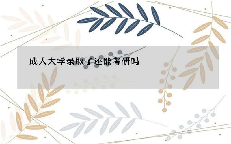 成人大学录取了还能考研吗