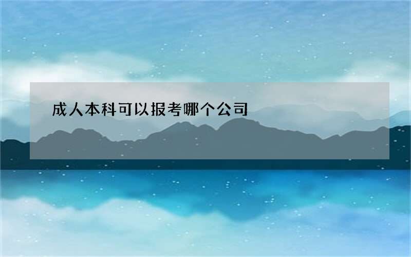 成人本科可以报考哪个公司