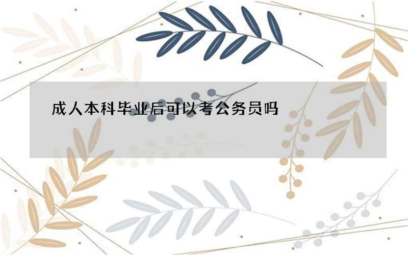 成人本科毕业后可以考公务员吗