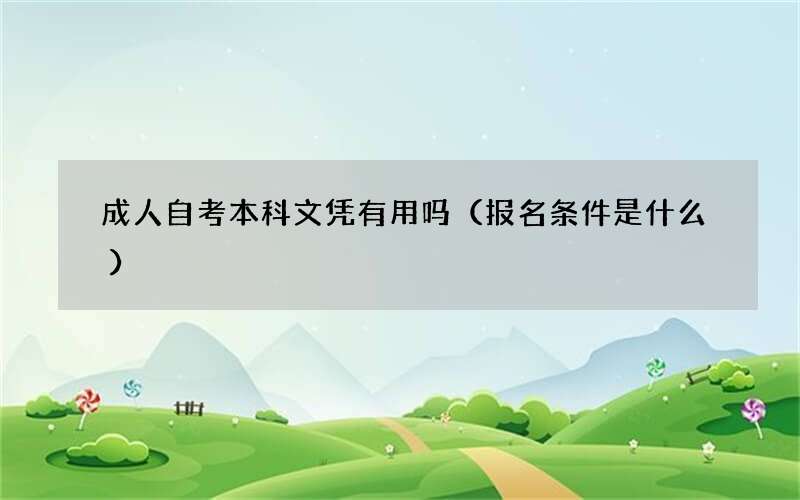 成人自考本科文凭有用吗（报名条件是什么）