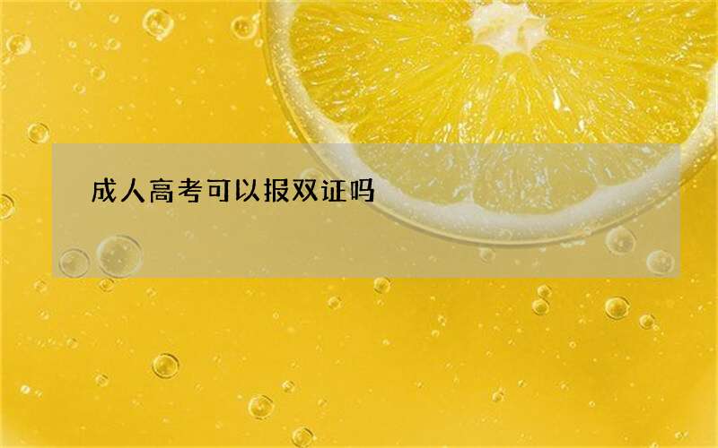 成人高考可以报双证吗