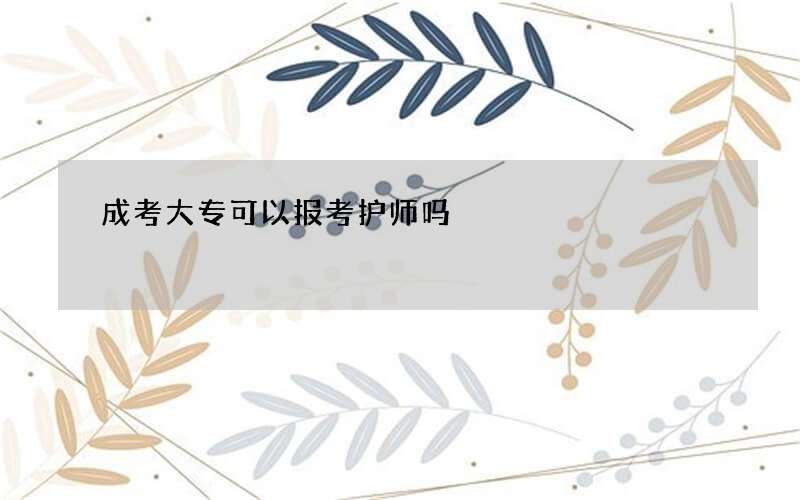 成考大专可以报考护师吗