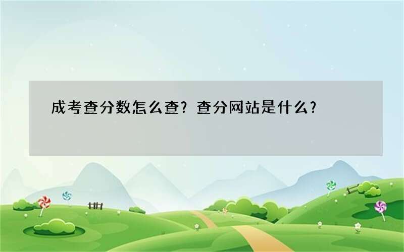 成考查分数怎么查？查分网站是什么？