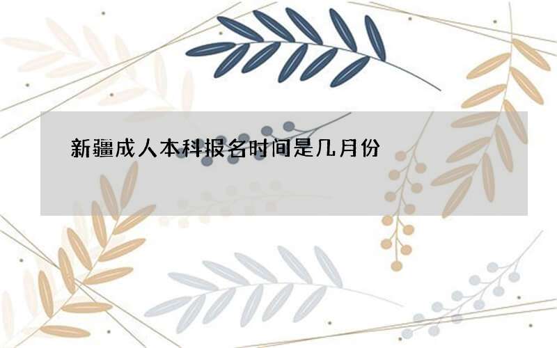 新疆成人本科报名时间是几月份