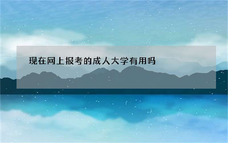 现在网上报考的成人大学有用吗