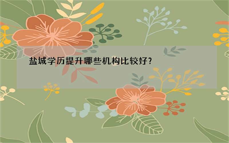 盐城学历提升哪些机构比较好？