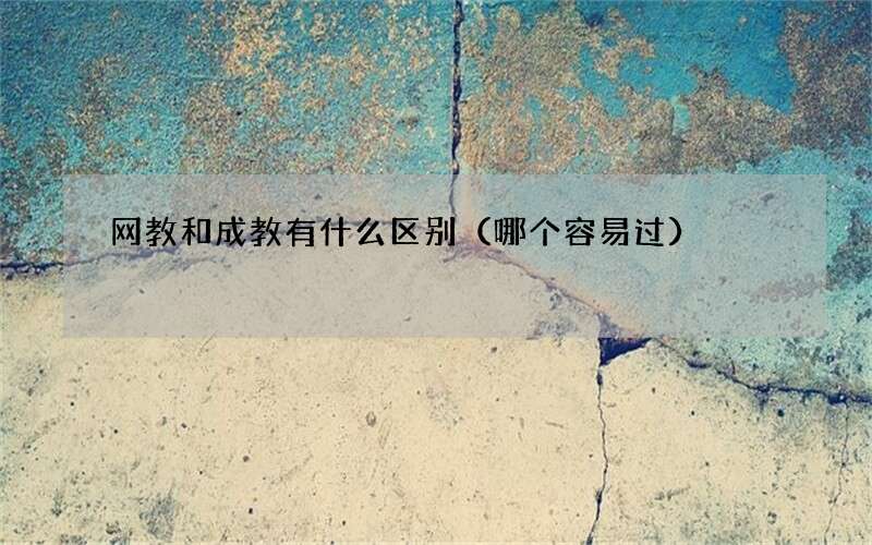 网教和成教有什么区别（哪个容易过）